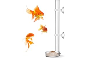 cobee Mangiatoia per Gamberetti in Acrilico, Mangiatoia per Gamberi per Pesci d'Acquario Trasparente Durevole, Tubo per Alimentazione per Gamberetti Assemblato - Tubo da 20 cm e Ciotola da 6,5 cm