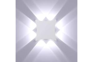 ENCOFT 8W Applique Esterno Interno COB LED Moderno, Lampada da Parete Muro Esterno IP65 Impermeabile, in Alluminio, Luce Bianco Freddo 6000K, Lampada Parete per Giardino Balcone, Bianco