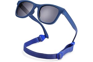 COASION Polarisierte Baby Sonnenbrille Kinder UV400 Schutz Silikon Rahmen mit Sonnenbrille für Baby 0-24 Monate