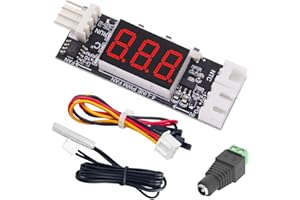 Youmile Fan Speed Control Module,Thermostat PWM Fan Module,DC 12V 3A 4-Wire PC CPU Fan Digital display Speed ​​reduction and noise reduction with NTC temperature probes DC female connector