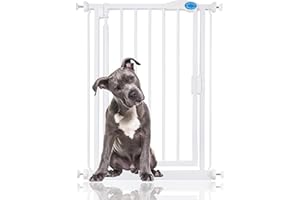 Bettacare Auto Close Pet Gate, 61cm - 66.5cm, White, Extra Narrow, Narrow Pressure Fit Stair Gate for Dog & Puppy, Safety Barrier for Narrow Doors Hallways and Spaces, Easy Installation