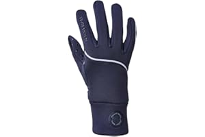 Harry Hall Junior Thermal Equestrian Gloves - Versatile 4-Way Stretch, Fast Drying, with Silicone Print Grip & Reflective Detail