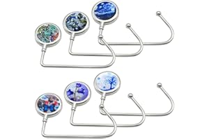 6Pcs Portatile Appendi Borsa Tascabili, MERYSAN Borsa Ganci per Tavolo Scrivania, Appendiabiti Da Tavolo Gancio Titolare Regalo per Donne Ragazza Borse Borsa Drogheria Decorative (6 Annata Stili)