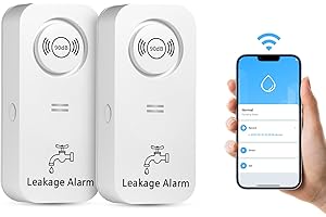 Water Leak Detector -Wireless Water Leak Detector,TOWODE Water Alarm Surveillance Systems Water Detectors for Home Security, Kitchen，Bathroom, Basement