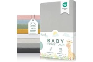 Laleni Premium Spannbettlaken 60/70 x 120/140 cm Babybett | Oeko-TEX zertifiziertes Spannbettlaken 60x120 Baby | Kinderbettwäsche 70x140 aus 100% Baumwolle | Spannbettlaken 70x140 Baby in Grau