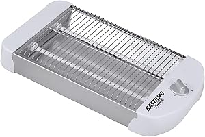 Bastilipo - Tostador plano, 600W, 2 resistencias, temporizador mecánico, color blanco, TPB-600