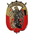 UAE Falcon Emblem Car Badge Sticker 9cm by 7cm, Silver Falcon Design with Flag, Front and Grill Falcon Car Badge. (Abu dhabi Gold and Black)