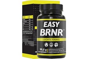 ‎BRNR BRNR EASY BRNR Leichte Formel 5in1, Stoffwechsel-Kur mit Cholin, Blutzuckerspiegel-Rezeptur mit Chrom, Ballaststoff Glucomannan, Grüntee Extrakt, 120 Kapseln