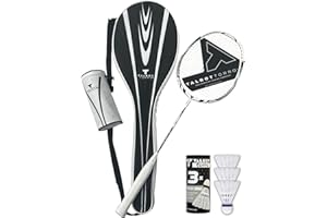 Talbot Torro Isoforce 211 Starterset, Set d'Initiation de Badminton Composé de 1 Raquette en Graphite, 3 Volants, Sac, 449521