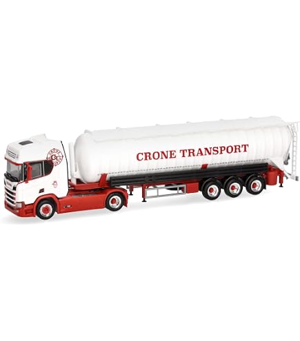 Collection Miniature Plastique Maquette Camion Citerne Alimentaire Feldbinder - Échelle 1:87, Blanc, Miniature De Collection Herpa