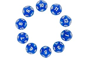 LAHVIUU Würfel,10 pcs d12 Polyedrische Würfel Dice Set Vieleck Würfel für Dungeon und Dragons Pathfinder DND RPG MTG 20mm Transparent Blau