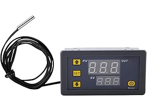 Termostato digital Aramox, W3230 DC 12V 24V 220V LED Controlador de temperatura digital Termostato Interruptor Medidor de sensor(12V)