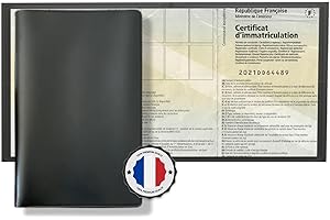 Jolis Papiers Étui Carte Grise PVC Noir – 3 Volets Format Européen 13,3 x 26,4 cm – Protège Carte Grise, Permis, Assurance – Souple, Résistant, Marque Française