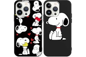 nurkorki [2 pezzi Cover per iPhone 13 Pro 6,1", Snoopy Custodia Morbide Silicone Cute Cartone Animato Disegni Protettivo Opaco TPU Bumper Ultra Sottile Case Custodie per iPhone 13 Pro