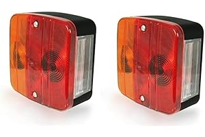 AB1 flexzon 2x 12v Rear Tail Square Lights Lamps 4 Functions Trailer Caravan Truck Lorry E11