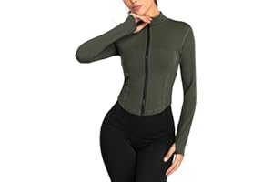 SEAUR Veste de Sport pour Femme Manche Longue Veste de Yoga Femme Séchage Rapide Veste de Course pour Yoga Fitness Jogging Blanche Noire ArméeVert