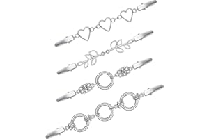 PATELAI 4 Stück Vintage Cardigan Clips für Frauen Pullover Clips Brosche Antik Schal Clips Strickjacke Clips Kette Kragen Clips Verschluss für Kragen Umhang Schals Mantel