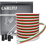 CARLITS 22AWG 65.6ft 3 Conductor Extension Cable Wire Cord Line 20m Stranded Tinned Copper 22 Gauge 3Pin Color Wire 12V 24V D