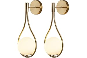 FROIDEXG Wall Lamp Lighting Globe Glass Wall Sconce Brushed Brass Wall Lamps Wall Washer For Living Room Bedroom