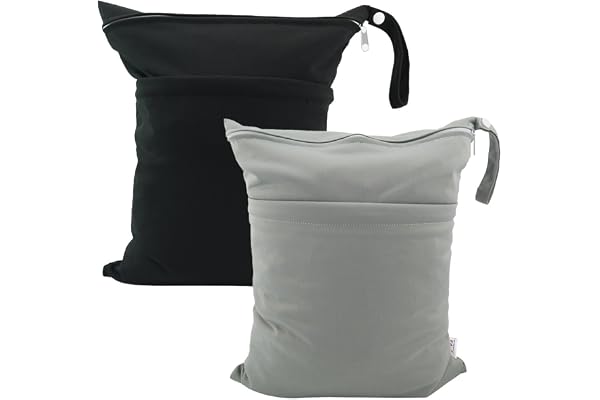 ALVABABY 3pcs bébé Couche en Tissu Humide Sacs secs, étanche réutilisable avec Deux Poches zippées L2629-FR