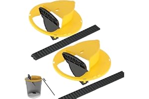 BSTMOME Mice MouseTrap Flip Lid, Mouse Trap Indoor Outdoor, Humane MouseTrap, Auto Reset Mouse Trap Bucket Lid, 5 Gallon Bucket Compatible, 2 Packs (Yellow)