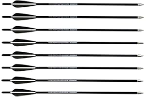 SHARROW Crossbow Bolts 20" Carbon Arrows with 125 Grain Replacement Broadhead 18" 22" Crossbow Arrows for Archery Hunting (Black, 20")
