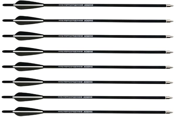 SHARROW 12pcs Flèches d'arbalète en Carbone Mixte 18" 20" 22" Boulons d'arbalète Flèches pour Arbalète pour la Pratique de la Chasse et du Tir à l'arc