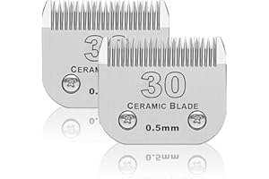 BESTBOMG 2 Pezzi Lama di Ricambio per toelettatura di Cani, Compatibile con Le Serie Heiniger/Moser Max45/Andis/A5 Tosaerba per Cani, Taglia 30# 1/50"(0,5mm) Lunghezza di Taglio