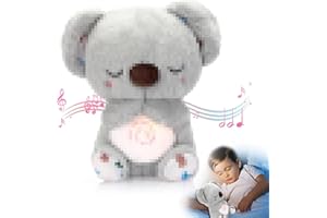 LXWINNER Schlummer Otter Kuscheltier,Breathing Otter Kuscheltier,Schlummer Koala Kuscheltier mit Herzschlag,Schlummerkoala baby mit Licht und Musik,Baby Spielzeug 0 Monate+,Babyparty und Neugeborenen Geschenk