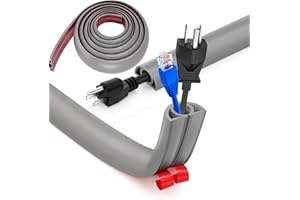 BUERPINKING Suelo para puente de cables, flexible, pequeño, suelo autoadhesivo, canales de cable para suelo, 5 m x 2 cm de ancho, protección de cables, bandeja para cables para todos los cables de alimentación,