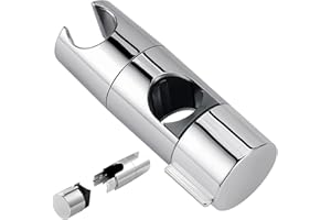 BIQIQI Hand Shower Holder - 19-25 mm, No Drilling, 45° Adjustable, Chrome Shower Head Holder