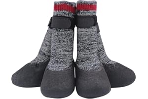 Mihachi Dog Socks Rubber Sole Paw Protectors with Straps Traction Control Anti-Slip Waterproof Boots Winter Paw Protectors
