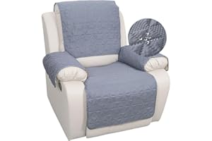 DUJUIKE Wasserdicht Sesselschoner Sesselauflage mit Armlehnen, Sesselschoner Bezug für Relaxsessel, Möbelschutz für Kinder, Hunde, Katzen (Grau, 4 Stück (2 Stück 48 X 58cm + 2 Stück 58 X 89cm))