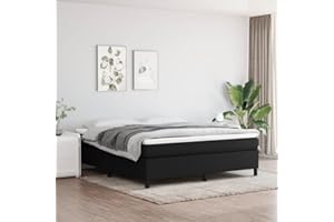 ‎VIDAXL vidaXL Rama łóżka, czarna, 160 x 200 cm, obita tkaniną