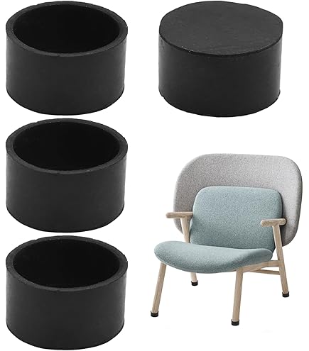 GLEITGUT Set van 4 stoelkappen rond, buiskappen met stalen buis, eindkappen voor ronde buizen, 19 mm, wit