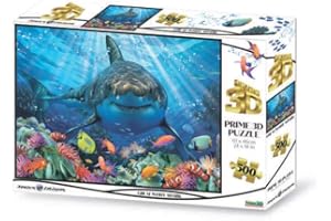 Grandi Giochi Discovery Biały Rekin Pozioma układanka soczewkowa, z 500 sztuk w zestawie i opakowaniem z efektem 3D-PUW00000, PUW000