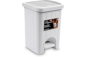 Stefanplast Elegance Bathroom Dustbin, White, 20.5 x 20.5 x 28 cm