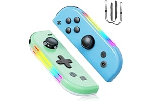 Loofu Mando para Switch, L/R Mandos Inalambricos para Switch/Lite/OLED con Gyro Axis, Dual Vibración, Activation, Capture d'écran, RGB