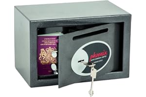 Phoenix Coffre De Sécurité Et De Dépôt Phoenix Vela SS0801KD Avec Serrure À Clef (Extra Petit)