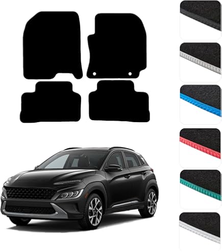 Ruiya Compatible With Hyundai Kona Electric 2020-2023 Car Rubber Mats Door Slot Mat, Kona EV Non-Slip Mats Armrest Cup Holder Mat Centre Console - View #3