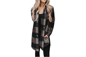 Cubinest Hemd Damen - Sommer Kariert Oversize Karohemd Hemdbluse Rot Langarm Elegant Bluse Hemdjacke Bügelfrei Oktoberfest Schwarz Weiß Tunika Hemd
