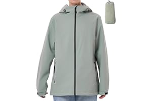 PYALT Rain Jacket Women's Waterproof Outdoor Jacket Breathable Raincoat with Hood Foldable Lightweight Windbreaker Cycling Jacket