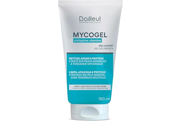 Bailleul | Mycogel | Gel lavant contre les mycoses cutanées | Nettoie, Apaise et Protège | Peaux et muqueuses génitales sensibles à tendance mycosique | Vegan | 150 ml