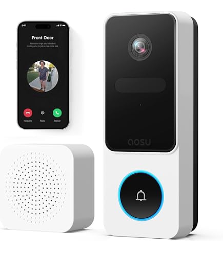 TKSTAR Smart Video-Türklingel 1080P – Kabellos Per WLAN, 2-Wege Audio, Nachtsicht & Bewegungserkennung | Mit 5000mAh Akku & APP
