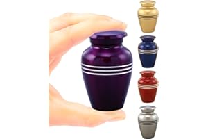IMMORTAL-MEMORIES Immortal Memories Serenity Keepsake Urn for Ashes - Miniature Urn with Velvet Bag (Purple)