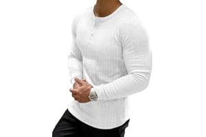 Muscle Cmdr Maglia Uomo Manica Lunga/Corte,Maglia Termica Uomo Manica Lunga,Cotone Camicie Muscolari Slim Fit