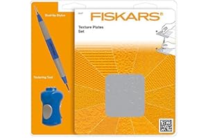 Fiskars Prägeplatten Starter-Set, Mit 6 doppelseitigen Platten und Prägestift, 1003731