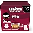 Lavazza, A Modo Mio Espresso Intenso, Coffee Capsules, Arabica and Robusta, Spicy Notes, Intensity 13/13, Medium-Dark Roasting, Compostable, 16 packs of 16 Coffee Pods (256 Coffee Capsules)