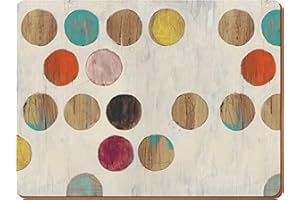 CREATIVE TOPS PREMIUM-Platzsets, 4er-Set Tischsets, Tischsets mit Korkrücken und abgerundeten Ecken, mehrfarbige Retro-Spots-Design-Kollektion, 4 Tischsets, je 40 cm x 29 cm