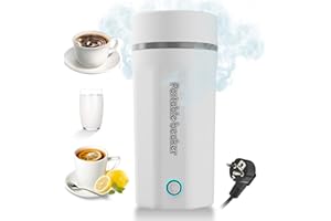 Emooncn 500ML Portable Travel Kettle Fast Boil Quiet Small Kettle Stainless Steel Mini Electric Kettle Auto Shut Off Travel Tea Kettle (Stainless Steel, White)